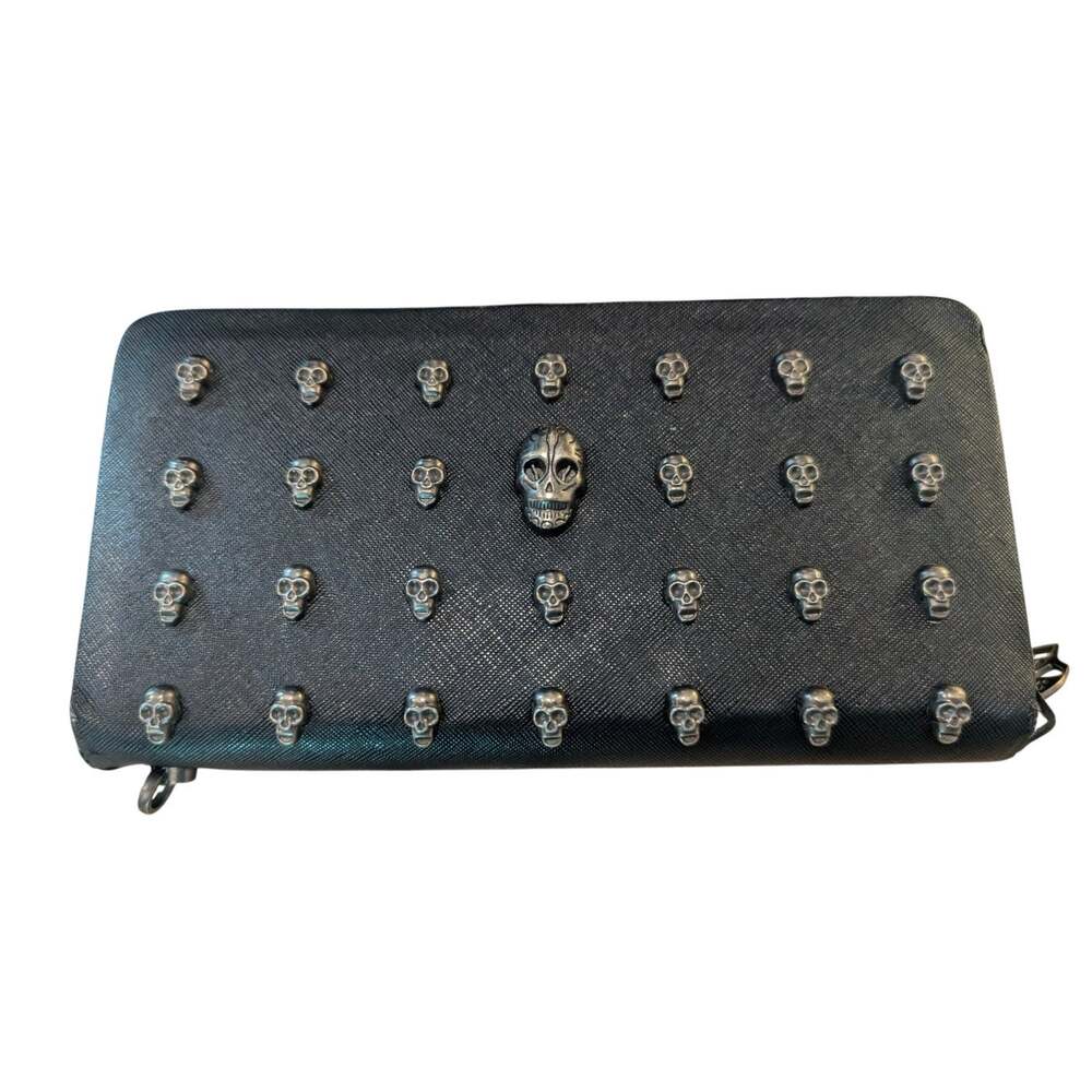 Thomas Wylde Skull Stud Gothic Black Wallet